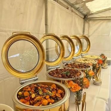 Corporate buffet catering prepared for service