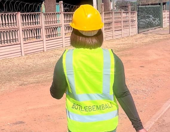 A Black Botlebembali team member on site